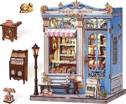 Book Nook Kit - 3D Wooden Puzzle, DIY Miniature House Dollhouse Kit for Adult and Teens,Book Nook Decor, DIY Adult Craft Gifts for Family and Friends (John's Hair Salon) in Saudi Arabia