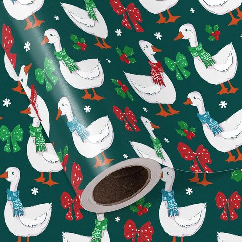 Wrapaholic Silly Goose عيد ميلاد لفة الورق لفة - لفة صغيرة - 17 بوصة × 16.5 قدم - Pink Party Goose Coquette Glas in Kuwait