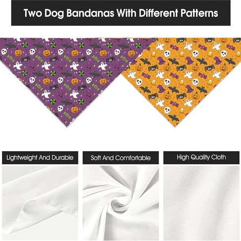 Pink Halloween Dog Bandana - Ghosts Boo Puppy Scarf Dog Outfits - 2 Pcs Adjustable Triangle Reversible Pet Bandanas for Small Medium Large Dogs in Saudi Arabia
