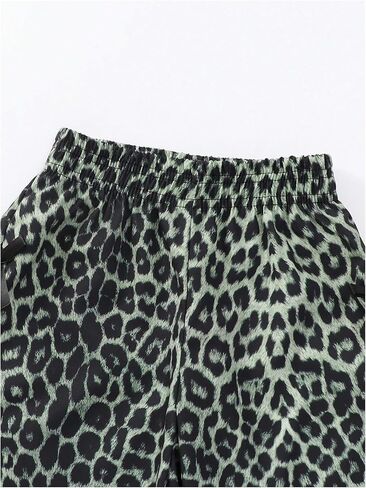 Toddler Girl's Bowknot Leopard Print Baggy Pants Y2K Cheetah Wide Leg Track Pants Cutecore Clothes in Saudi Arabia
