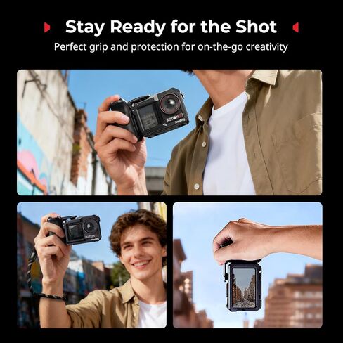 SmallRig Handle Grip Kit for DJI Osmo Action 5 Pro / 4/3 with Cage, Street Photography Grip for DJI, Quick Release, Shutter Button, Cold Shoe, Wrist Strap, 1/4 Threaded Hole for Tripod Selfie Stick in Saudi Arabia