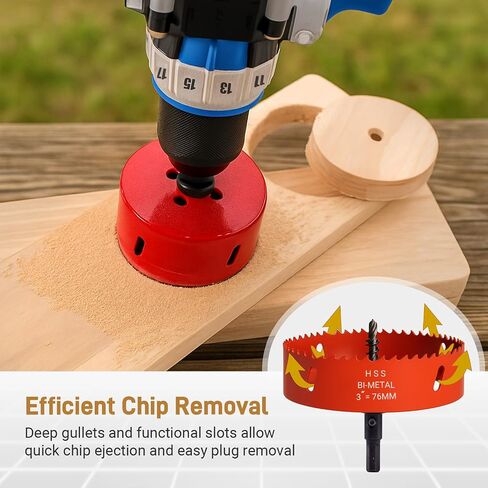 4 Inch Hole Saw, 102mm M42 HSS Bi-Metal Hole Cutter, with Extra Triangular Shank and Spring Pilot Drill Bit for Wood, Plastic Board, Ceiling, Drywall, and Thin Metal Sheet in Saudi Arabia
