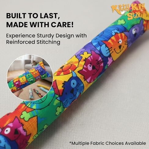 Kitty Kick Stix 15 "لعبة Catnip Kicker الأصلية (مجموعة من 2) ، مصنوعة يدويًا في الولايات المتحدة الأمريكية من قبل عشاق القط ، لعبة Cat Natural Cat & Kitten ، مليئة بنسبة 100 ٪ من القطط القوية لجميع السلالات (القطط السعيدة) in Kuwait