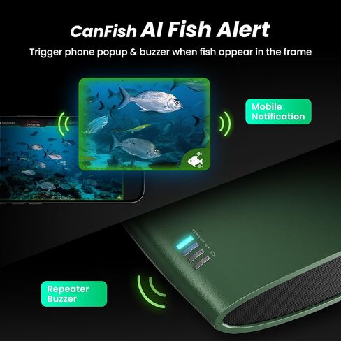 طقم كاميرا الصيد تحت الماء Chasing Canfish CF1، جهاز كشف الأسماك المحمول بدقة 1080 بكسل عالي الدقة، تطبيق التحكم عن بعد للمراقبة في الوقت الحقيقي، كاميرا صيد (فضي) in Kuwait