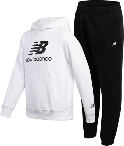 New Balance Boys' Jogger Set - 2-Piece Fleece Pullover Hoodie and Sweatpants, Size 18-20, Eclipse in Kuwait