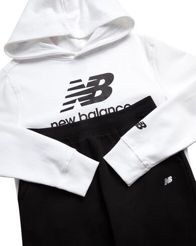 New Balance Boys' Jogger Set - 2-Piece Fleece Pullover Hoodie and Sweatpants, Size 18-20, Eclipse in Kuwait