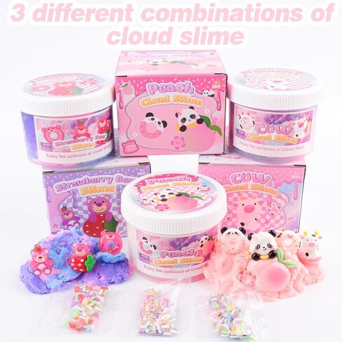 طقم Slime Slime Pink Peach ، مع Swan Panda Slime Add ، مجموعة ناعمة غير مكتوبة ، معطرة على الأطفال ، هدايا أعياد الميلاد للفتيان والبنات ، مكافآت الفصل الدراسي ، لعبة DIY Leaff in Kuwait