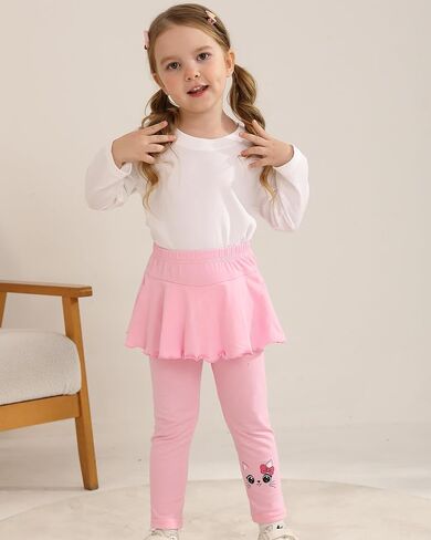 3 Pack Girls Leggings Kids Clothes Toddler Girls Sweatpants Ruffle Skirt Pants Leggings with Skirt 3-7 Years in Saudi Arabia