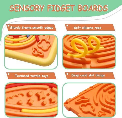 لوحة النشاط الحسي للأطفال والأطفال الصغار: الألعاب الحسية على الوجهين للإجهاد والقلق و ADHD و Autism | ألعاب Silicone Fidget Toys Travel Airplane Essentials للفتيات الفتيات الذين تتراوح أعمارهم بين 3+ (2pcs) in Kuwait