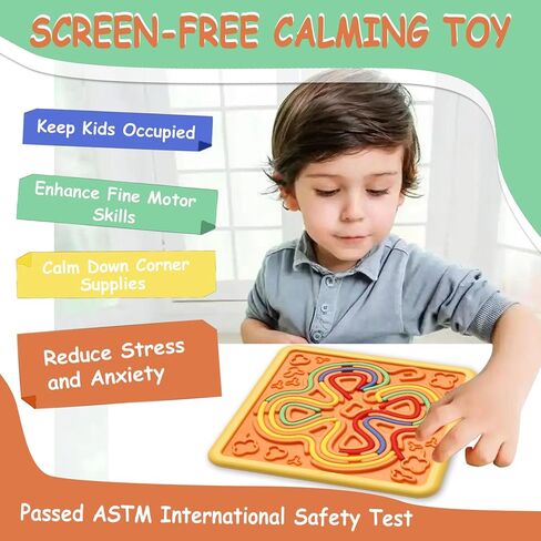 لوحة النشاط الحسي للأطفال والأطفال الصغار: الألعاب الحسية على الوجهين للإجهاد والقلق و ADHD و Autism | ألعاب Silicone Fidget Toys Travel Airplane Essentials للفتيات الفتيات الذين تتراوح أعمارهم بين 3+ (2pcs) in Kuwait