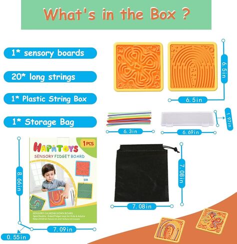 لوحة النشاط الحسي للأطفال والأطفال الصغار: الألعاب الحسية على الوجهين للإجهاد والقلق و ADHD و Autism | ألعاب Silicone Fidget Toys Travel Airplane Essentials للفتيات الفتيات الذين تتراوح أعمارهم بين 3+ (2pcs) in Kuwait
