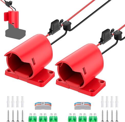 12V Adapter for Power Wheel Adapter Compatible with Milwaukee M12 Battery, Battery Connector Conversion Kit for Power Tool, DIY RC Toy Car, Power Converter with Switch, Fuse, 12AWG Wire, Wire Terminal in Kuwait