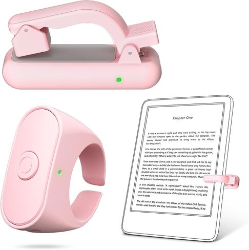Upgraded Remote Control Page Turner Ring for Kindle Paperwhite Oasis Scribe Kobo eReaders, Case-Friendly Page Turner Clicker for iPad Tablets Reading Novels with Storage Hard Case in Kuwait