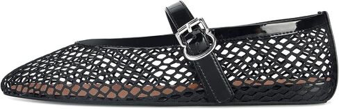 MICIFA Mesh Ballet Flats for Women Metal Decor Ballerina Mary Jane Flats Round Toe Buckle Casual Dress Ballet Flats Shoes BlackGold in Saudi Arabia