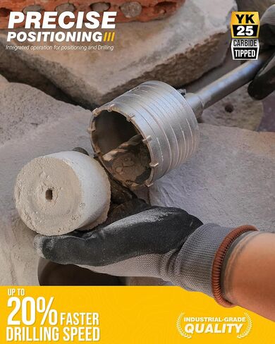 طقم منشار ثقب خرساني 13 قطعة، 30/40/50/65/80/100/110 مم طقم منشار ثقب البناء من كربيد التنجستن مع لقمة SDS Plus 300/110 مم، مجموعات لقمة مثقاب SDS Max 300 مم للخرسانة والطوب وحفر الجدار in Kuwait