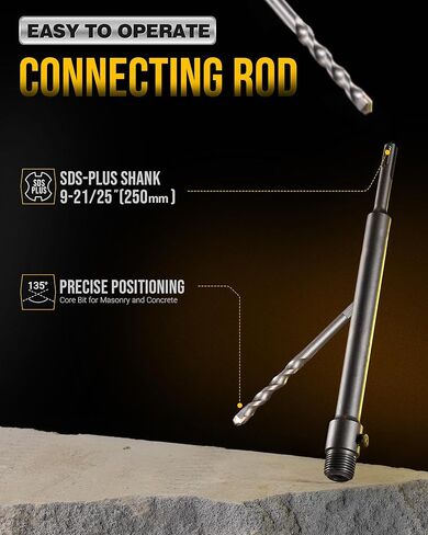 طقم منشار ثقب خرساني 13 قطعة، 30/40/50/65/80/100/110 مم طقم منشار ثقب البناء من كربيد التنجستن مع لقمة SDS Plus 300/110 مم، مجموعات لقمة مثقاب SDS Max 300 مم للخرسانة والطوب وحفر الجدار in Kuwait