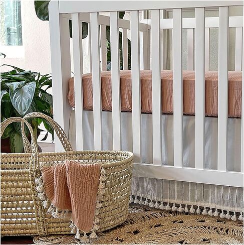 ملاءة سرير أطفال من Crane Baby Charlie Farmhouse Goose، ملاءات سرير أطفال قطن 100%، ديكور حضانة المزرعة، ملاءات سرير للأولاد والبنات، هدية تسجيل الطفل، ديكور حضانة الأوز in Saudi Arabia