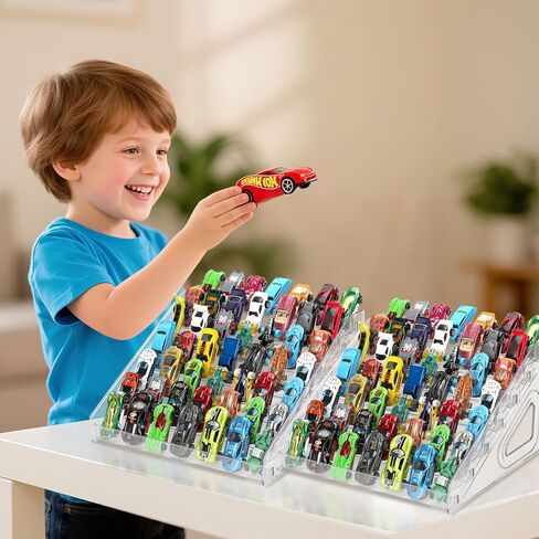 علبة عرض سيارة Matchbox ذات 7 طبقات-أكريليك شفاف ، تحمل 63 سيارة ، مثالية لجمع وتنظيم سيارات الألعاب المقيسة 1:64 (شفافة) in Kuwait