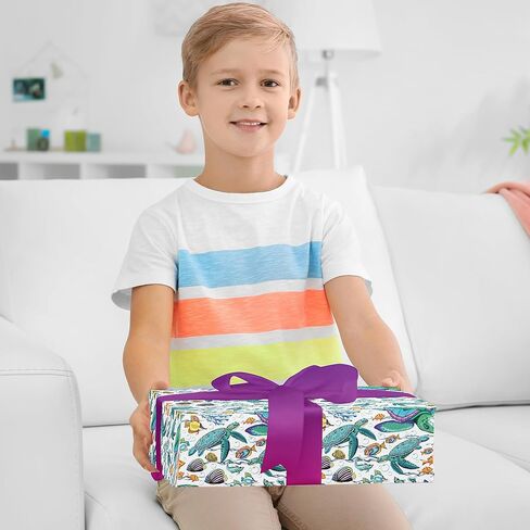 Vnaaem Dinosaur عيد ميلاد ورق التغليف لفة للبنين Girls Kids - Green Dinosaur Gift Wrap for Baby Shower Holiday Dinosaur Form in Saudi Arabia