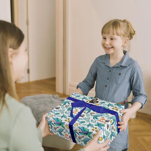 Vnaaem Dinosaur عيد ميلاد ورق التغليف لفة للبنين Girls Kids - Green Dinosaur Gift Wrap for Baby Shower Holiday Dinosaur Form in Saudi Arabia
