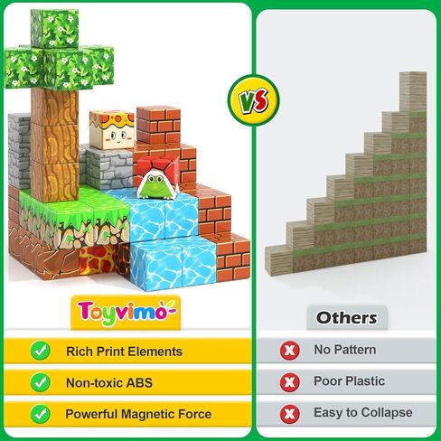 الكتل المغناطيسية 100pcs متداخلة متراخية متتالية متداخلة للأطفال الأعمار 3+ تيار المغناطيس اللعب الإبداعي 3 4 5 6 7 8 9 10 11 12 سنة الأولاد هدايا عيد ميلاد الفتيات in Kuwait