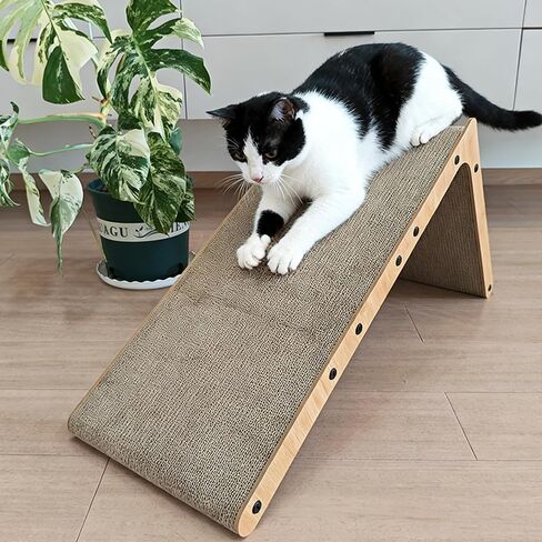 L Shape Cat Scratcher,Cardboard Cat Scratching with Ball Toy, Catnip, Wall Mounted Protecting Large Cat Scratcher Pad, Furniture Cat Scratch Pad for Indoor Cats (20 INCN) in Saudi Arabia