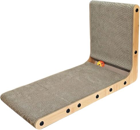 L شكل Cat Scratcher ، Cardboard Cat Scratfer with ball toy ، catnip ، protected hearmate reparting pad cat cat cat pad ، furniture cat scratch for in indoor cats (20 incn) in Kuwait