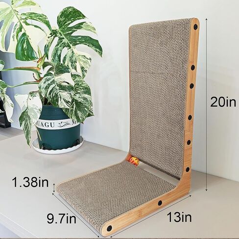 L شكل Cat Scratcher ، Cardboard Cat Scratfer with ball toy ، catnip ، protected hearmate reparting pad cat cat cat pad ، furniture cat scratch for in indoor cats (20 incn) in Kuwait