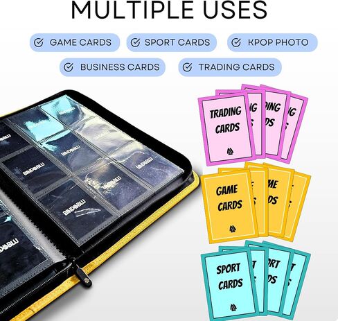 9 Pocket Trading Card Zip Binder - 360 Moving Binding Binder for Colletible Games ، Sport ، TCG (Blue) - Trading Card Binder - حامل بطاقة الهدايا للبنين والبنات in Kuwait