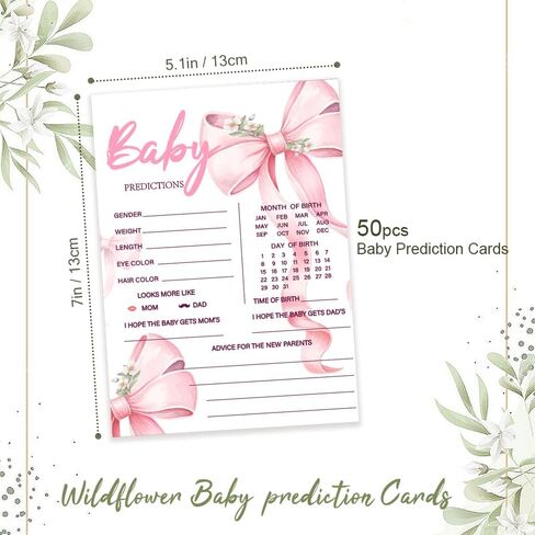 50pcs زرقاء القوس BABY BABY DANED CARDS For Baby Shower Games ، Boy Moving and CARDS BOX للآباء والأمهات الجدد ديكورات استحمام الطفل (الأزرق) in Kuwait
