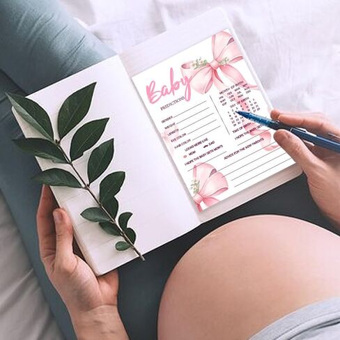 50pcs زرقاء القوس BABY BABY DANED CARDS For Baby Shower Games ، Boy Moving and CARDS BOX للآباء والأمهات الجدد ديكورات استحمام الطفل (الأزرق) in Kuwait