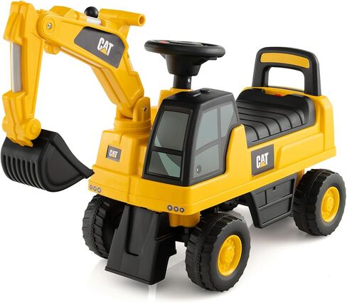 ركوب الأطفال Costzon Kids على الجرار ، 2 في 1 في 1 Caterpillar Ride على سيارة الدفع مع مقطورة قابلة للانفصال ، قرن ، أضواء LED ، أشعل النار والمجرفة ، هدية سيارة انزلاق من القدم إلى الطابق مع عدم وجود قوة ، ركوب على لعبة للأطفال الصغار in Kuwait