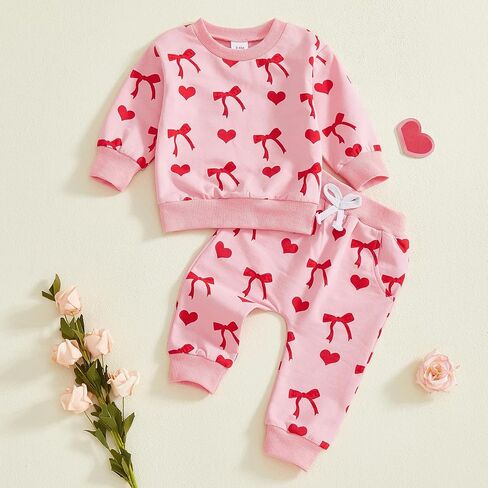 Toddler Baby Girl Christmas Outfit Santa Print Long Sleeve Sweatshirt Pants Set Christmas Baby Fall Winter Clothes in Saudi Arabia