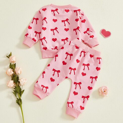 Toddler Baby Girl Christmas Outfit Santa Print Long Sleeve Sweatshirt Pants Set Christmas Baby Fall Winter Clothes in Saudi Arabia