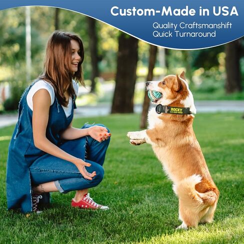 PAWBLEFY Premium Personalized Dog Collar - Heavy Duty Tactical Dog Collar with Name and Phone Number Dog Collars for Large Dogs, Medium Dogs, Strong and Thick Nylon Material for Male and Female Breed in Saudi Arabia