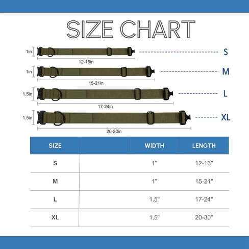 PAWBLEFY Premium Personalized Dog Collar - Heavy Duty Tactical Dog Collar with Name and Phone Number Dog Collars for Large Dogs, Medium Dogs, Strong and Thick Nylon Material for Male and Female Breed in Saudi Arabia