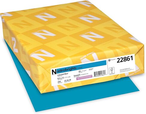 Astrobrights Color Cardstock ، وزن غطاء 65 رطل ، 8.5 × 11 ، الأزرق السماوي ، 250/حزمة in Kuwait