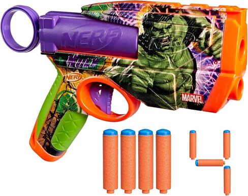 Nerf Marvel Iron Man Dart Blaster | 4 NERF N1 FOAM SWARTS | تصاميم الجلد المستوحاة من الرجل الحديد | هدايا الأطفال | ألعاب وألعاب في الهواء الطلق للأعمار 8+ (Amazon Exclusive) in Kuwait
