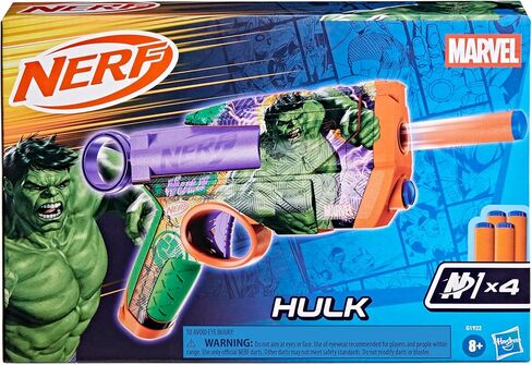 Nerf Marvel Iron Man Dart Blaster | 4 NERF N1 FOAM SWARTS | تصاميم الجلد المستوحاة من الرجل الحديد | هدايا الأطفال | ألعاب وألعاب في الهواء الطلق للأعمار 8+ (Amazon Exclusive) in Kuwait