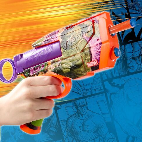 Nerf Marvel Iron Man Dart Blaster | 4 NERF N1 FOAM SWARTS | تصاميم الجلد المستوحاة من الرجل الحديد | هدايا الأطفال | ألعاب وألعاب في الهواء الطلق للأعمار 8+ (Amazon Exclusive) in Kuwait