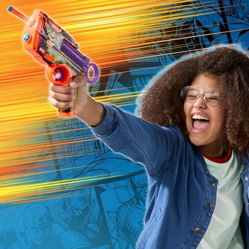 Nerf Marvel Iron Man Dart Blaster | 4 NERF N1 FOAM SWARTS | تصاميم الجلد المستوحاة من الرجل الحديد | هدايا الأطفال | ألعاب وألعاب في الهواء الطلق للأعمار 8+ (Amazon Exclusive) in Kuwait