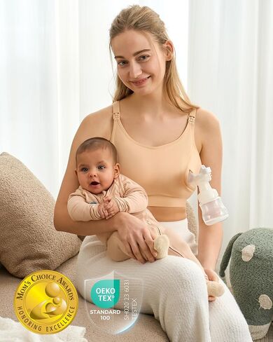 Momcozy Pumping Bra, Pumping Bra Hands Free All Day Wear Pumping & Nursing Bra in One Holding Breast Pump for Spectra, Medela in Saudi Arabia