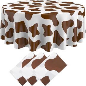 3 PCS COW TABHELOTH REOLOTH TABLE TABLE CLOTICS Plastic ، 84 '' 'COW يمكن التخلص من البقر المائدة الطاولة لحفلة عيد ميلاد المزرعة ، النزهة ، لوازم الطعام المزرعة (أسود أبيض) in Saudi Arabia