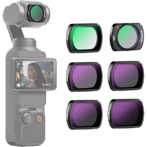 مجموعة مرشح الأشعة فوق البنفسجية المغناطيسية ND CPL من NEEWER متوافقة مع ملحقات DJI Osmo Pocket 3 Creator Combo، المستقطبة ND ND16/PL ND32/PL ND64/PL ND256/PL، طقم مرشح عدسات مكون من 6 قطع + قطعة قماش للتنظيف 2X in Kuwait