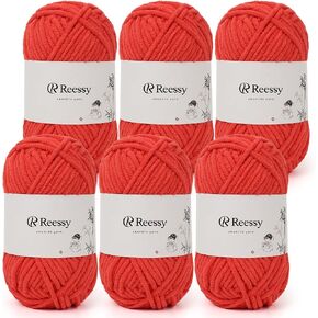 Bulky Chenille Yarn for Crocheting – 6 Pack of 50g/1.76oz Skeins, Pure Polyester, CYC #5 Bulky Weight – Thick Chunky Chenille Yarn Pack for Crafting Plush Toys, Blankets, Scarves(Sky Blue) in Kuwait