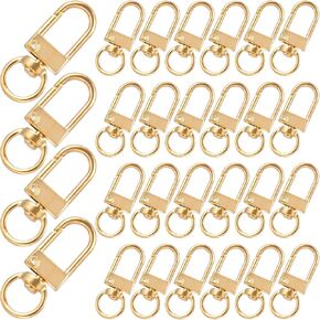28PCS دوار المفتاح سلسلة مفاتيح ، سبلوي جراد البحر مخلب السنانير ، Mini دوارة الحبل مقطع لمحافظ على حقائب الظهر محافظ المجوهرات صنع المجوهرات- الذهب والفضة in Kuwait
