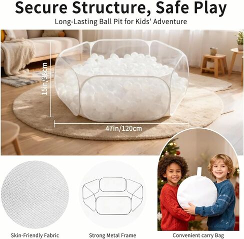 حفرة كرة الأطفال ، الأزرق الكبير منبثقة ، فتيل كرات الأطفال 47 بوصة تلعب خيمة للأطفال الصغار الفتيان للبنين الداخليين والخارجيين مع حمل كرات ، كرات غير مدرجة (أسود) in Kuwait