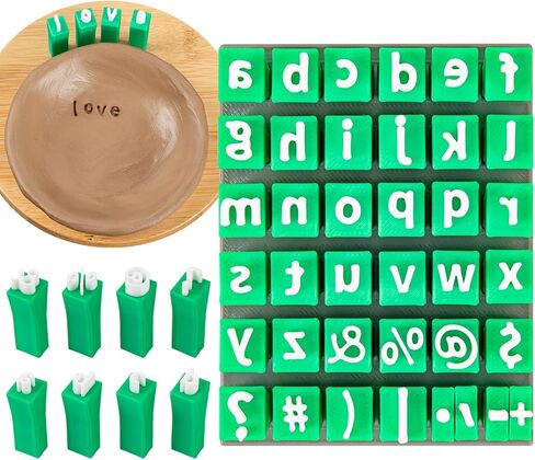 ALPHABET ATMES للطين ، طوابع أحرف للطين البوليمر ، الأبجدية الكبيرة الصغيرة وختمات الأرقام لطوائم الفخار والحرفية DIY (1 مجموعة أبجدية كبيرة) in Kuwait