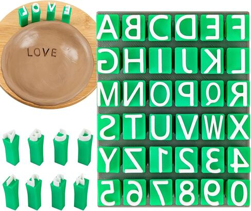 Alphabet Stamps for Clay, Letter Stamps for Polymer Clay, Mini Uppercase Alphabet and Numbers Stamps for Pottery Clay and DIY Craft (1 Set Uppercase Alphabet) in Saudi Arabia