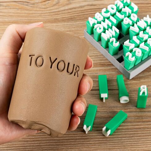 Alphabet Stamps for Clay, Letter Stamps for Polymer Clay, Mini Uppercase Alphabet and Numbers Stamps for Pottery Clay and DIY Craft (1 Set Uppercase Alphabet) in Saudi Arabia